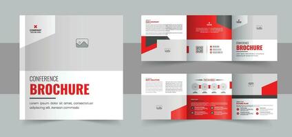 Creative conference square trifold brochure template, corporate square trifold brochure template or modern business trifold brochure design vector