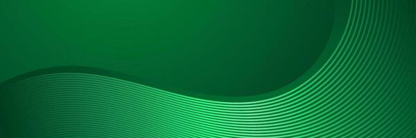 abstract business dark green wave background with glowing lines vector