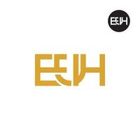 Letter EUH Monogram Logo Design vector