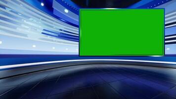 Background for tv news broadcast with green screen virtual studio with green screen video