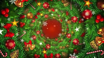 Christmas wreath decorations background video