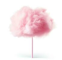 AI generated pink cotton candy stick on white background, in the style of cloudpunk photo