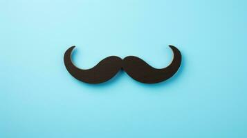 AI generated a black moustache is placed against blue background photo