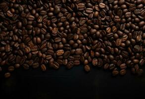 AI generated a brown mixture of coffee beans in the background photo