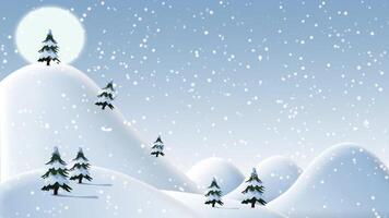 Natale neve coperto colline con alberi video