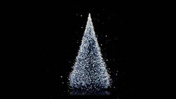 Merry christmas card christmas tree with light snowflakes video