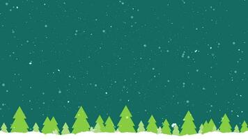 Abstract forest and falling snow winter background video