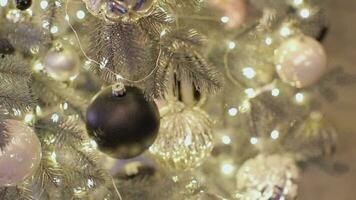 Festive christmas decorations on tree video