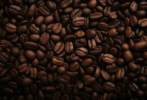 AI generated a brown mixture of coffee beans in the background photo