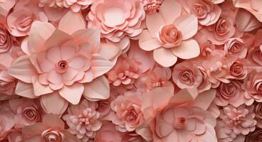 AI generated large number of pink flowers photo