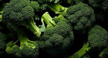 AI generated large pile of broccoli to be consumed photo