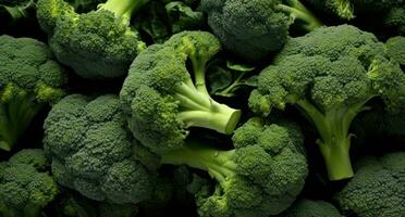 AI generated large pile of broccoli to be consumed photo