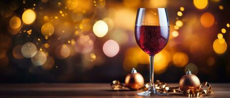 AI generated a glass of wine and an ornament photo