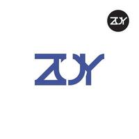 Letter ZUY Monogram Logo Design vector