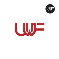 letra uwf monograma logo diseño vector