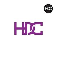 letra hdc monograma logo diseño vector