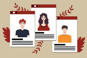 Social media concept. Vector illustration in flat style. Group of people.