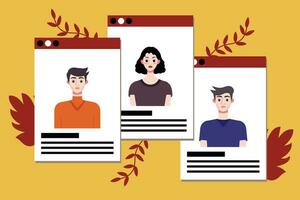 Social media concept. Vector illustration in flat style. Group of people.