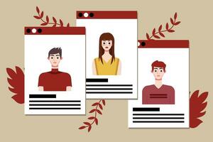 Social media concept. Vector illustration in flat style. Group of people.