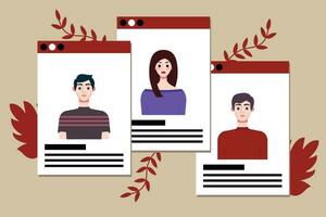 Social media concept. Vector illustration in flat style. Group of people.