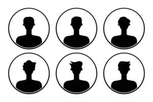 Set of silhouettes of men and women on a white background. vector