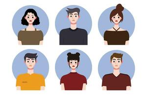 Set of social media profile templates with people avatars. Vector illustration