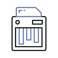 An icon of paper shredder in trendy design style, cutting machine vector