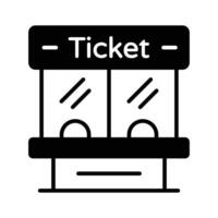 Take a look at this beautifully designed icon of ticket house vector