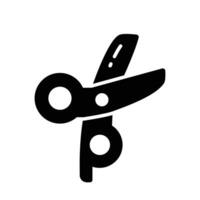 Icon of hair scissors, a pair of cutting blades, barbershop scissors, salon scissors vector