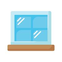 Glass window with different blocks, icon of window in modern style vector