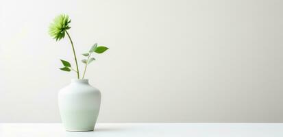 AI generated a white vase sitting on a table against a white wall photo