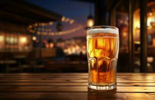 AI generated an image of a beer glass on top of a counter photo