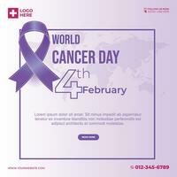 Gradient world cancer day social media background collection against cancer vector