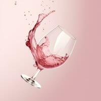 AI generated rose blush logo red wine drink brand, photo
