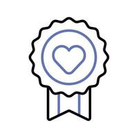 Heart inside ribbon badge, concept of favorite item, best quality vector