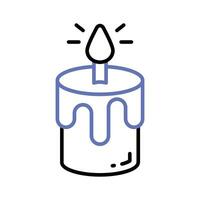 Get your hands on this carefully crafted icon of candle in trendy style vector