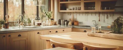 AI generated rustic modern kitchen in a residential home photo