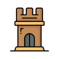 Icon of castle tower in trendy style, ready to use vector