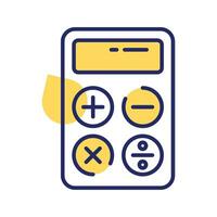 Calculator vector design, mathematical calculation equipment in modern style