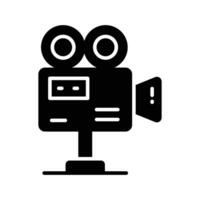 Retro film camera vector design in trendy style, professional video camera design