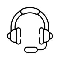 Headphones with microphone. Headset listen to music, realistic concept vector