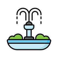 Grab this amazing icon of fountain in modern style, garden water spring decoration vector