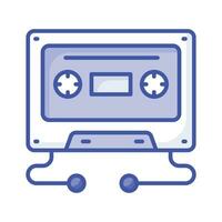 An icon of cassette in modern style, multimedia device vector