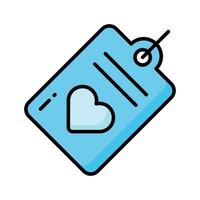 Modern icon of love tag, amazing icon of heart tag vector