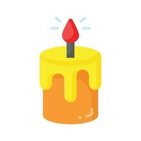 Get your hands on this carefully crafted icon of candle in trendy style vector