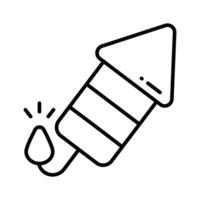 Icon of rocket firecracker, modern vector of banger