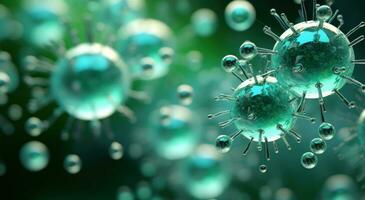 AI generated the viruses in green bubbles photo