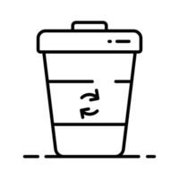 Irreversible arrows on garbage bin denoting concept icon of recycle bin vector