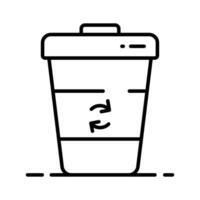 Irreversible arrows on garbage bin denoting concept icon of recycle bin vector