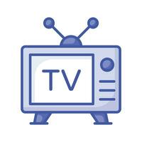 moderno vector de televisión, Clásico televisión icono en editable estilo